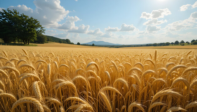  
File #:  1038751737
Summer landscape of a field of golden wheat on a bright sunny day