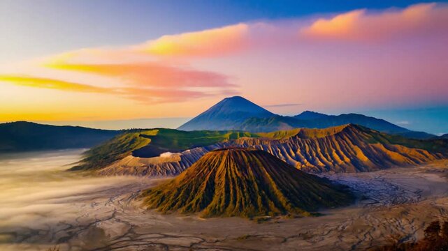 Mount Bromo Sunrise View in Bromo Tengger Semeru National Park