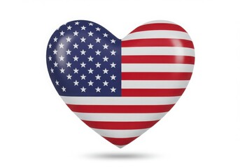 Heart shaped american flag design
