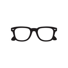 Fototapeta premium Black Silhouette of Eyeglasses – Vector Icon for Vision, Optics, and Fashion Design