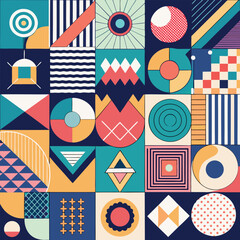 Obraz premium Modern Geometric Patterns & Abstract Shapes Vector Bundle for Backgrounds, Branding & Digital Design