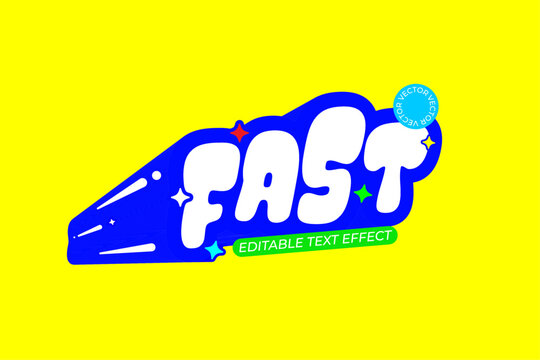 Fast vibrant color editable text effect
