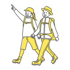 simple illustration of people going camping