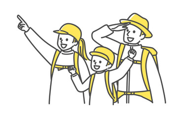 simple illustration of people going camping