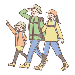 simple illustration of people going camping