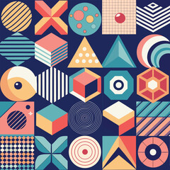 Obraz premium Modern Geometric Patterns & Abstract Shapes Vector Bundle for Backgrounds, Branding & Digital Design
