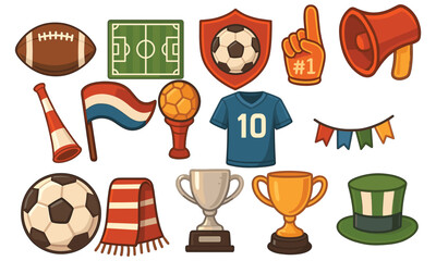 Sports Fan Icon Set Collection