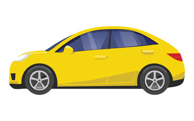 Yellow Modern Car - Side View
