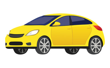 Yellow Modern Car - Side View