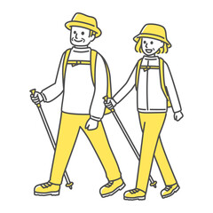 simple illustration of people going camping