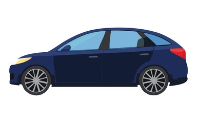 deep blue sedan elegant side