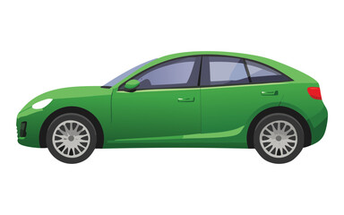 dynamic green sedan illustration