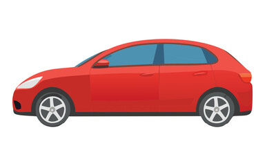 sleek red four-door car illustration