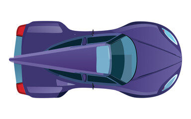 Purple Sports Car - Top View