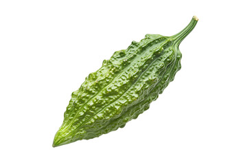 Obraz premium Fresh green bitter melon isolated on transparent background