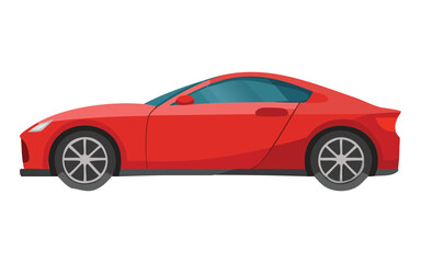 Fototapeta premium vibrant red sports car side view