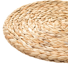 Minimalist Woven Straw Mat with Refined Design Isolated on Transparent Background