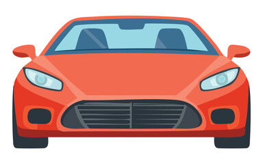 striking orange sports car aggressive front