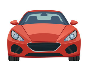 red modern car front view