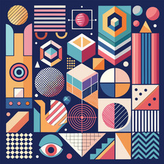 Obraz premium Modern Geometric Patterns & Abstract Shapes Vector Bundle for Backgrounds, Branding & Digital Design