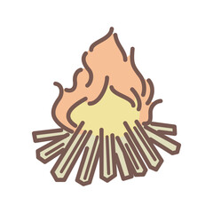 simple illustration of bonfire for camping