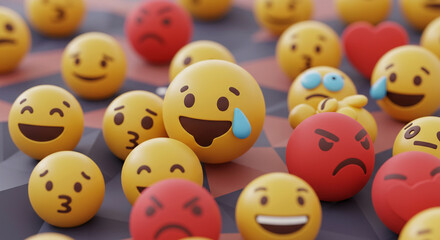 A Diverse Collection of 3D Emojis Expressing a Wide Range of Emotions: Happiness, Sadness, Anger, and Love, Perfect for Social Media, Websites, and Presentations
