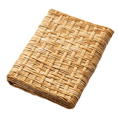 Elegant Minimalist Straw Beach Mat with a Classic W Isolated on Transparent Background