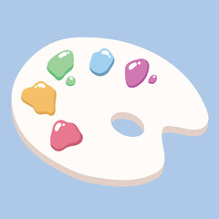 Colorful Palette with Mixed Paints for Art and Painting Illustration