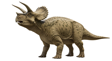 Detailed Render of a Triceratops with Horns and Frill in Profile