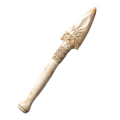A Carved Bone Arrow with Inuit Ulu Tools Arctic Cra Isolated on Transparent Background