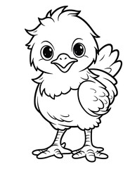Fototapeta premium Chicken coloring page for kids.