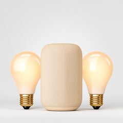 Minimal Smart Lighting and Speaker Devices on White