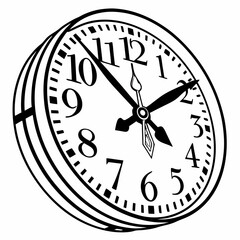 clock on a white background