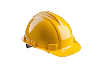 Fototapeta premium Yellow hard hat safety helmet isolated on transparent background