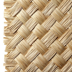 Modern Woven Straw Mat with a Natural Finish Isolated on Transparent Background