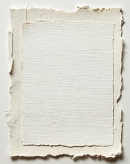 Textured Beige Paper Background  Off White Handmade Paper with Irregular Edges
