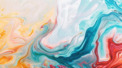 Obraz premium High-resolution close-up of luxurious colorful Calacatta marble stone texture with vibrant multi-hued veining, blending soft whites, grays, and bold accents. Ideal for premium interior design, 