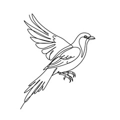 Obraz premium Elegant Bird in Flight: Minimalist Line Art Illustration