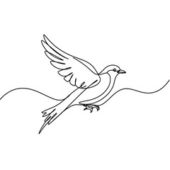 Minimalist Bird Line Art: Flying Free in Simple Design