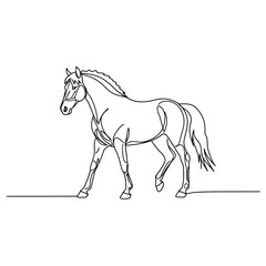 Elegant Horse Continuous Line Art - Minimalist Design