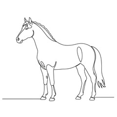Elegant Horse: Continuous Line Art Illustration