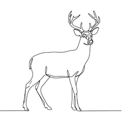 Elegant Deer Outline: Minimalist Wildlife Art