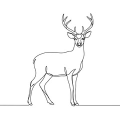 Elegant Deer: Single Line Art for Nature and Design