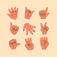 a collection of various hand poses