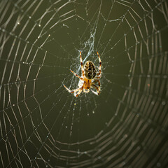 Spider Web Stock Photo: Orb Weaver Closeup