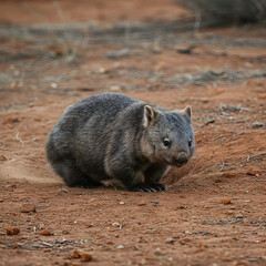 Common Wombat in Australian Outback
