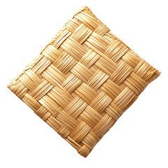 Contemporary Eco Straw Mat Featuring a Natural Wove Isolated on Transparent Background
