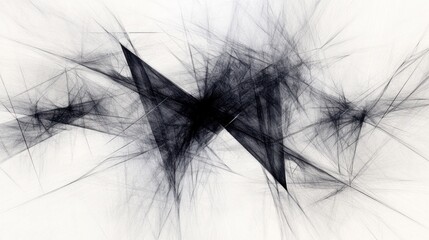 Abstract design with intricate dark geometric shapes.