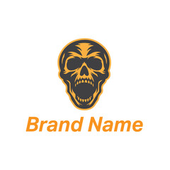 A vector icon of a scary human skull and crossbones symbol, perfect for pirate, horror, or Halloween designs, representing danger and death