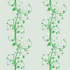 Wallpaper seamless pattern, ivy pattern, natural green color, cool and refreshing feeling, vector pattern